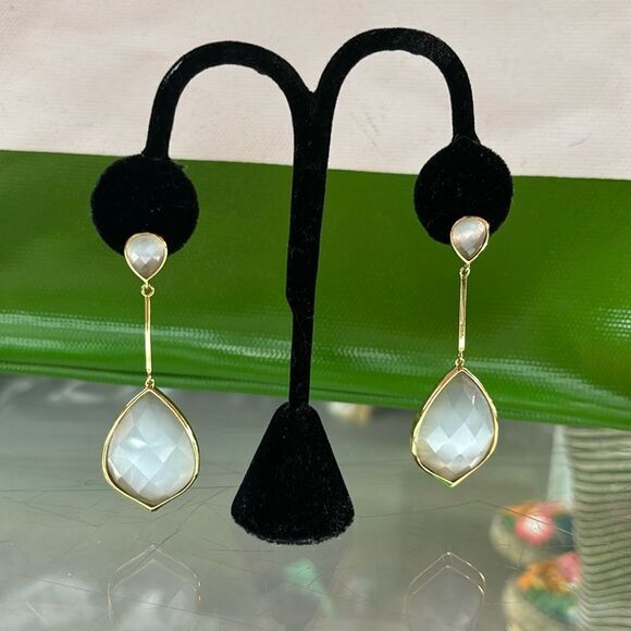 Faceted Crystal Dangle Earrings - Picture 1 of 8